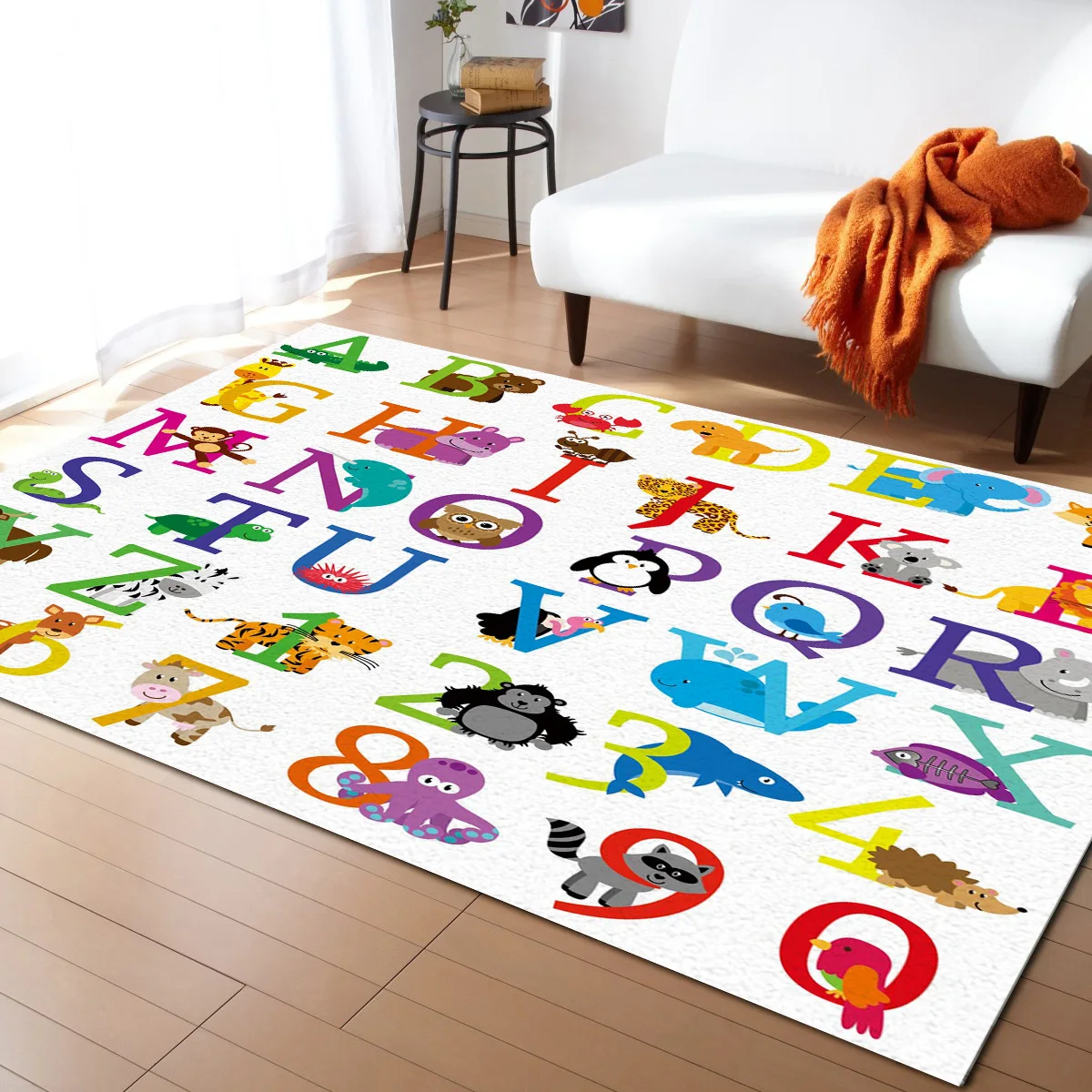 Милые животные мультяшный алфавит рандомные дверные коврики коврик для гостиной