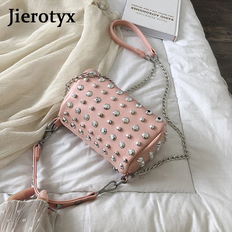 Модные женские сумки JIEROTYX из искусственной кожи с заклепками дизайнерские на