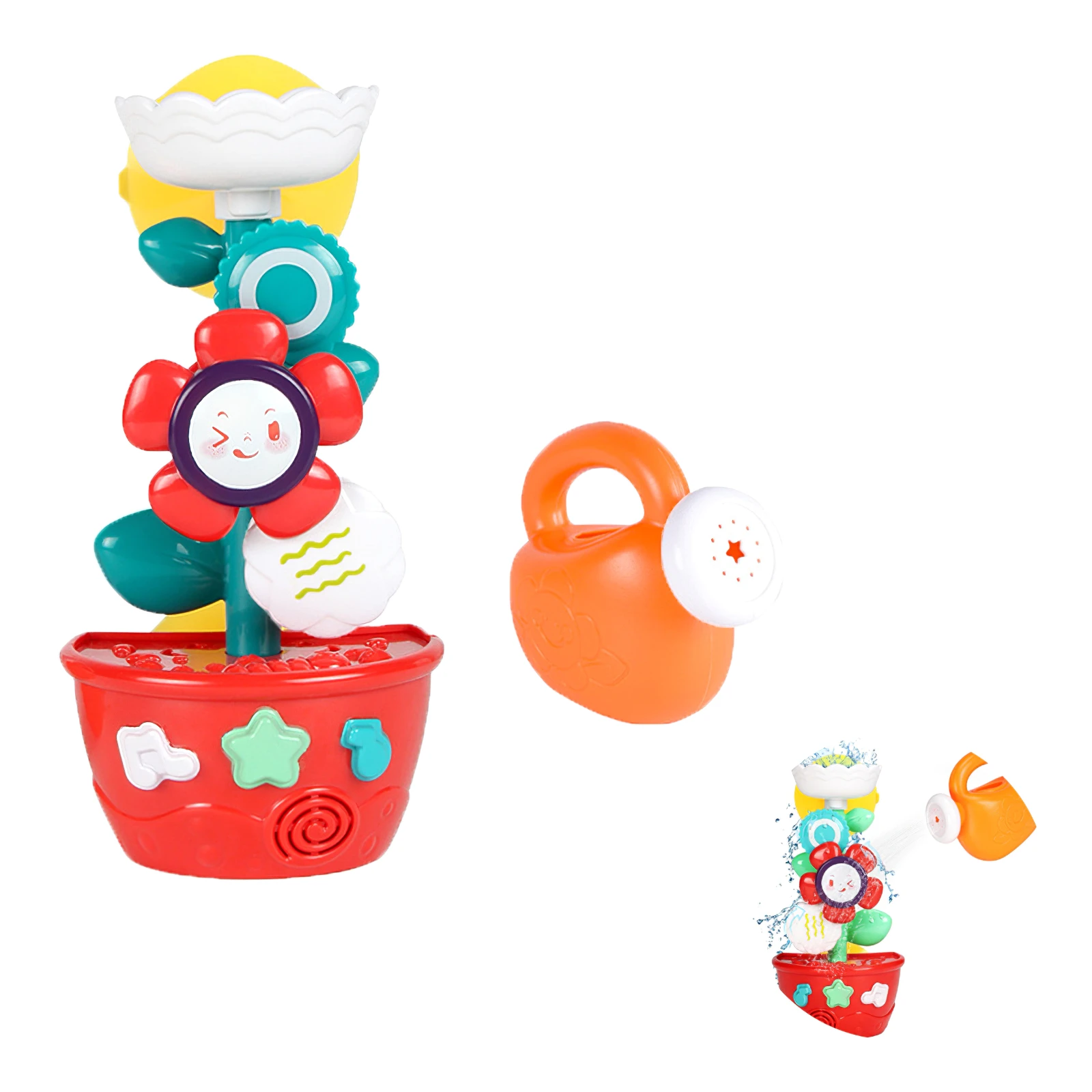 

Colorful Flower Bath Toys Plastic Bathtub Toys Bath Toy With Suction Cups Bath Sunflower Educational Kids Bathroom Bathing Toy