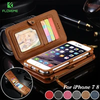 FLOVEME Retro Wallet Case For iPhone Pro Max Coque Flip Leather Cover for iPhone Max Samsung Note Case