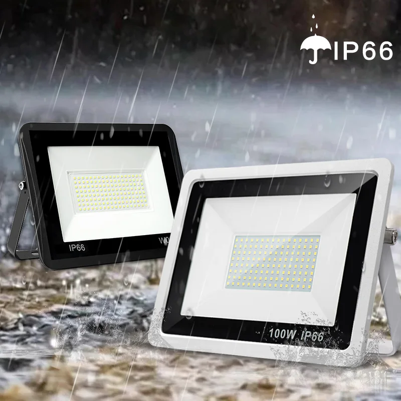 

Black White LED Floodlight PIR Motion Sensor 220V 10W 20W 30W 50W 100W Outdoor Lamp Waterproof IP66 Spotlight Courtyard Footpath