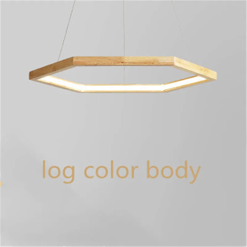 Простой стиль творческая деревянная светодиодная подвесная лампа Новая северная минималистская ресторанная лампа из бревна.
