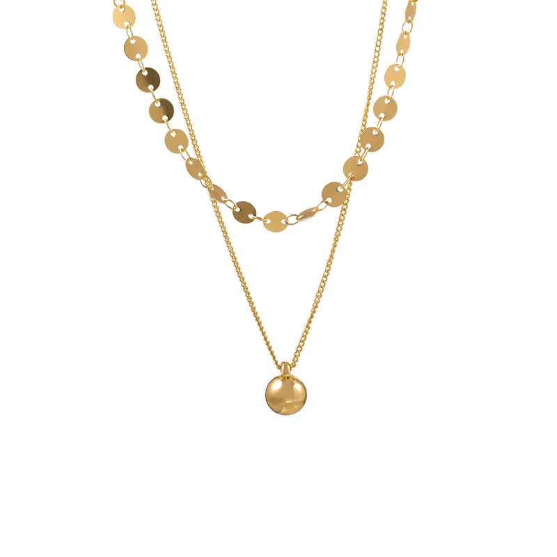 

Double Round Beads Necklaces For Women New Design Sense of Luxury Clavicle Chain Fashion Vintage Multilayer Personality Chokers