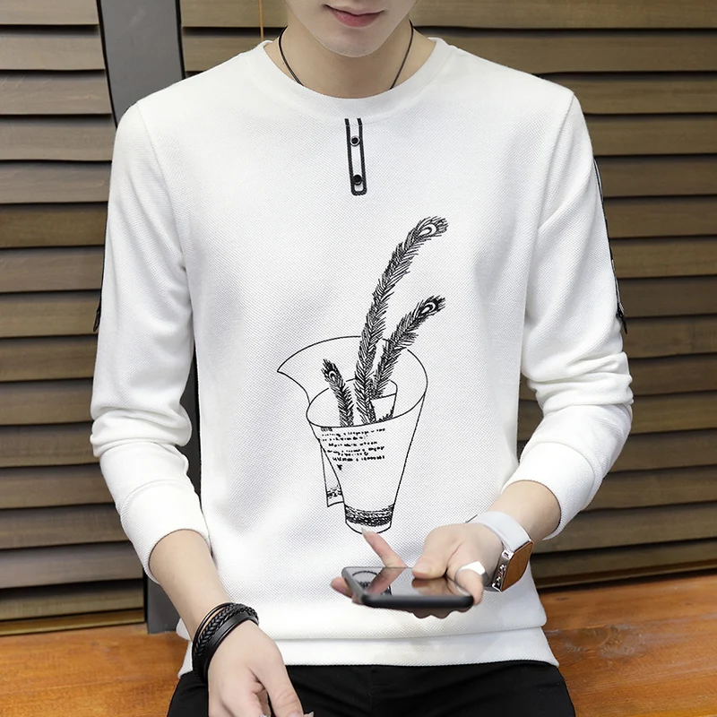 

Мужские зимние футболки, сезон весна-лето 2019, Мужская футболка с длинным рукавом, мужские топы высокого качества, футболки