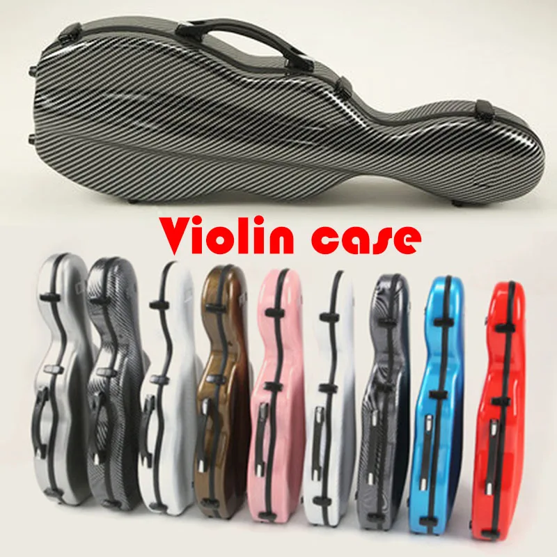 Carbon fiber violin case gourd-shaped 4/4 3/4 1/2 1/4 wear-resistant compression-resistant double shoulder strap hygrometer