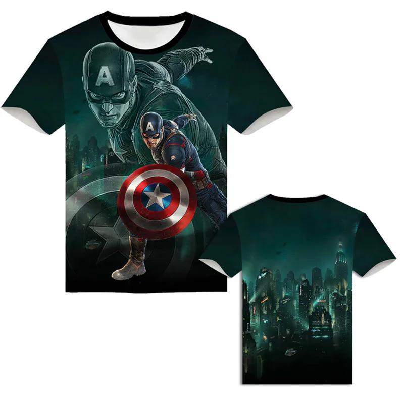 

Disney Marvel 2021 Captain America 3D Printed T-shirt Short sleeve Hip Hop want Gothic Party T-shirt genshin impack