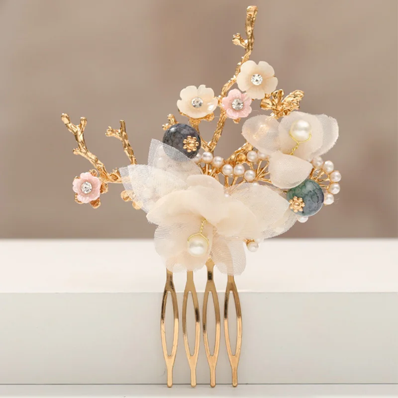 Китайский Стиль золотого цвета с кисточками шаг пожать украшения для волос Hairpeice