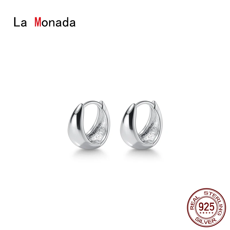 

Серьги-кольца La Monada женские из серебра 925 пробы, блестящие минималистичные Ювелирные Украшения Для Пирсинга Ушей, маленькие кольца