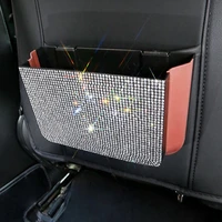 1pcs crystal bling car storage bag box seat back organizer box backseat holder multi pockets container car stowing accessories