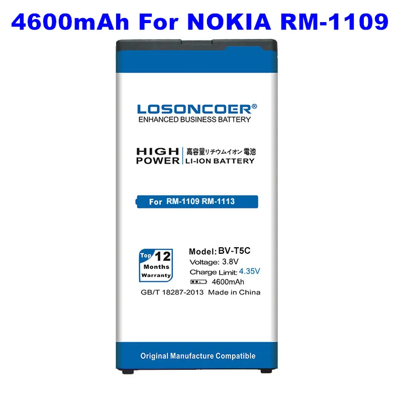 LOSONCOER 4600 мАч BV T5C батарея для Microsoft Nokia Lumia 640 RM 1109 1113 1073 Dual 1077 BVT5C|Аккумуляторы