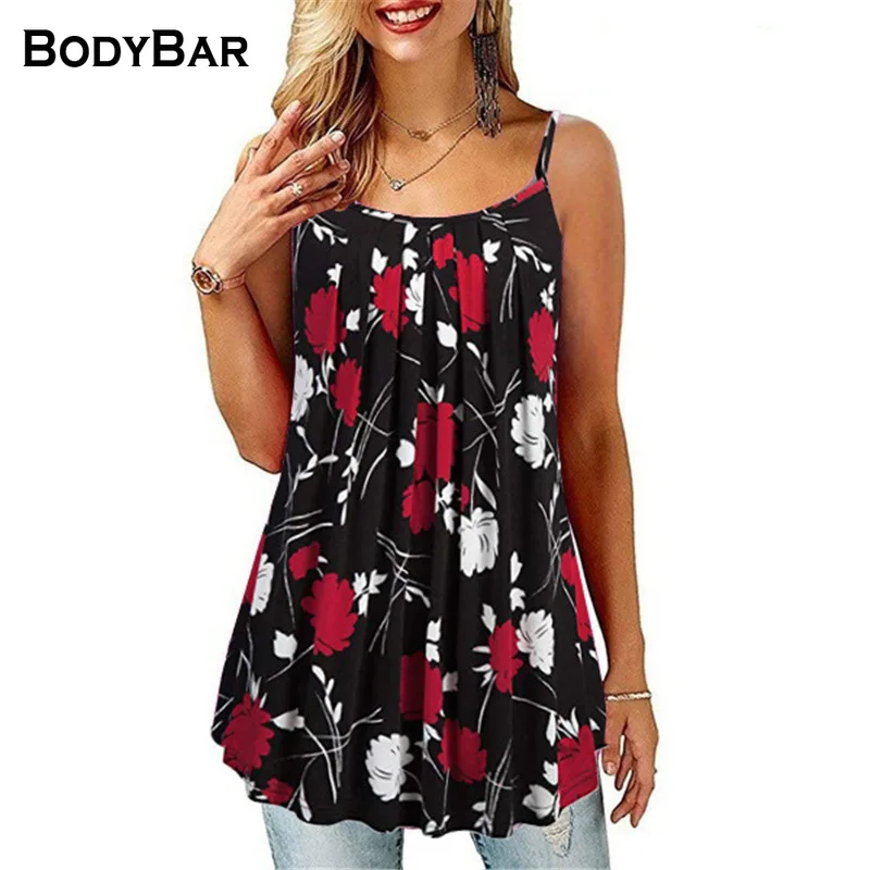 

В винтажном стиле; Топ без рукавов с принтом; Женские туфли-лодочки с круглым вырезом плиссированное платье на подтяжках летняя свободная ф...