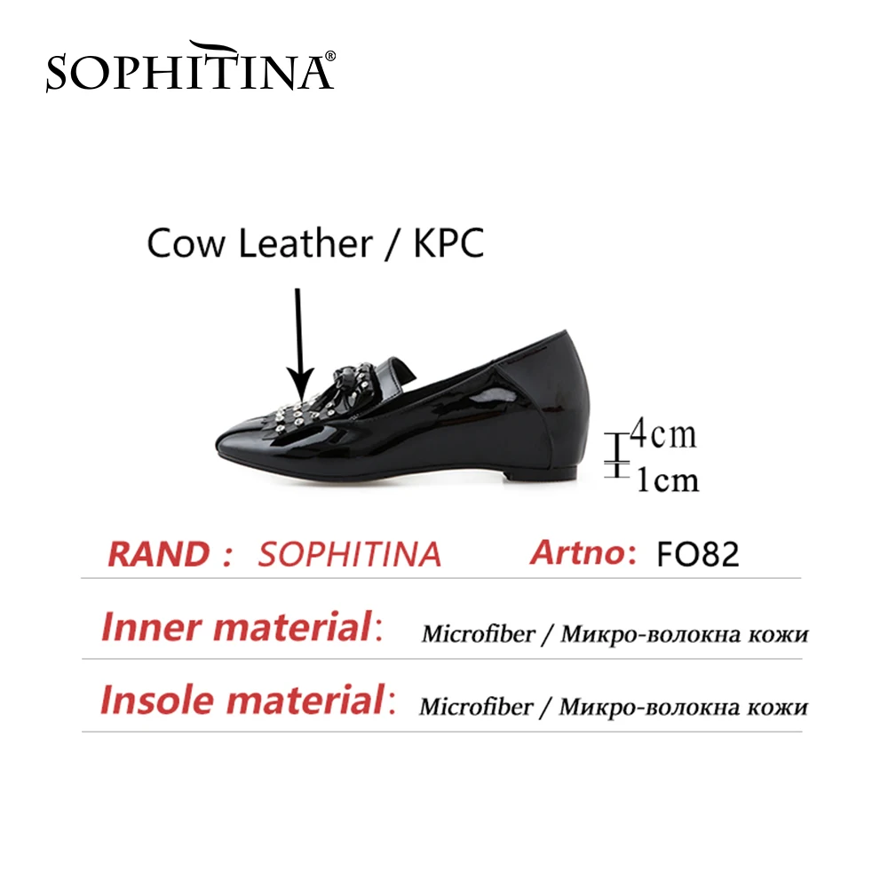 

SOPHITINA Low Heel Dress Pumps Shoes For Women Patent Leather Square Toe Fringe Retro Style Red Medium Basic Tassel Shoes FO82