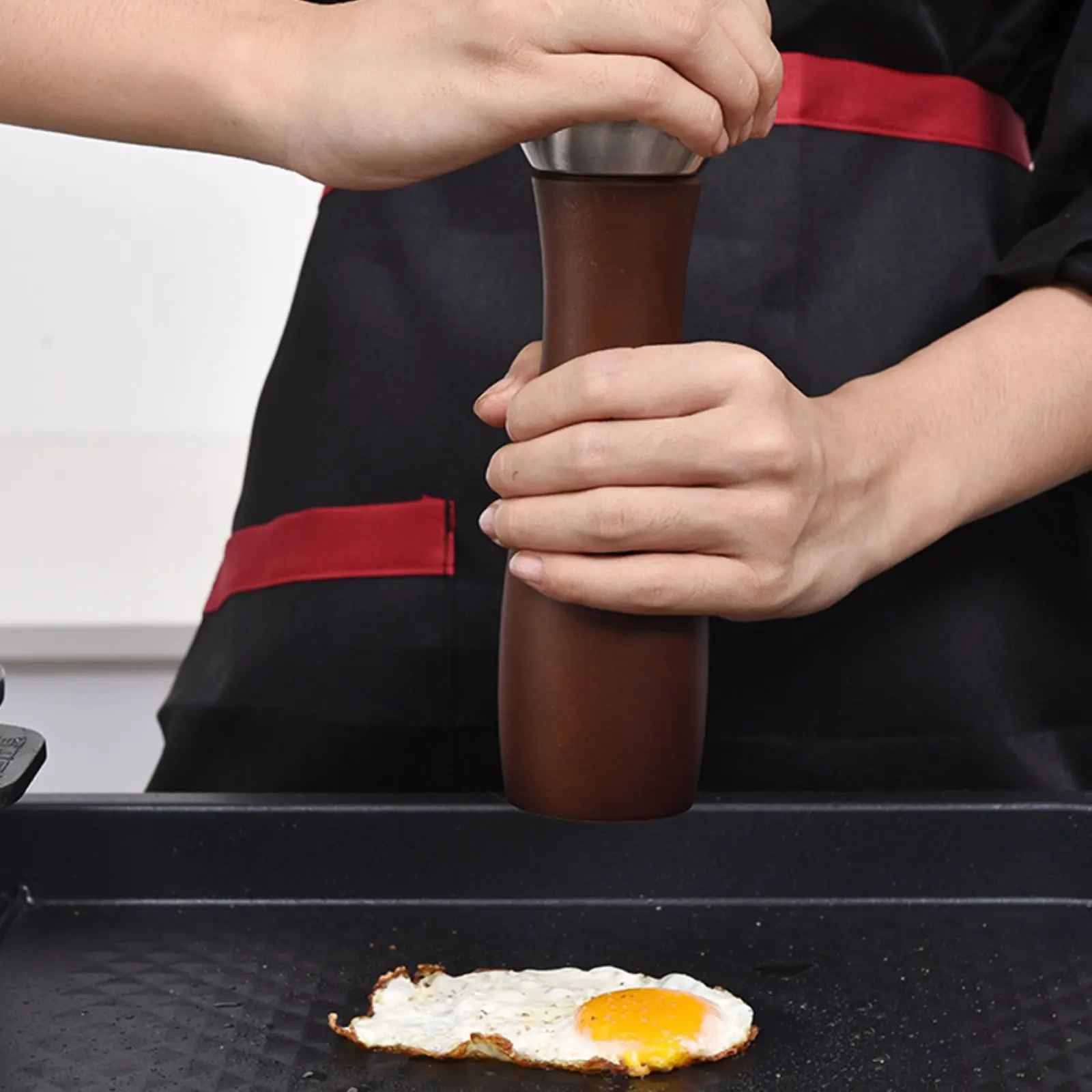 Соль и перечный помолчик 8 дюймов дерево нержавеющая сталь ручная мельница регулируемая степень помола от мелкого до крупного.