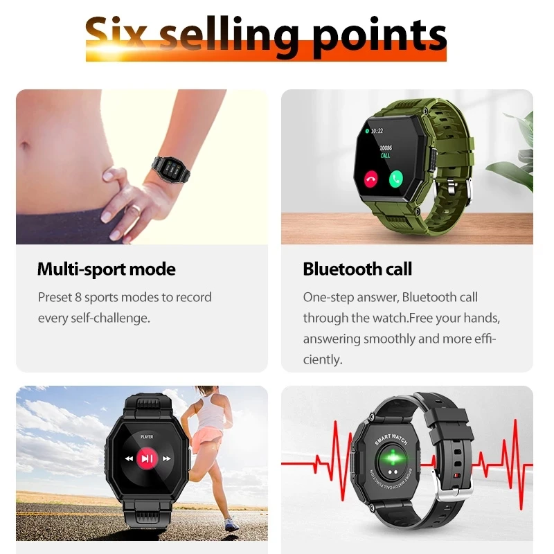 

2021 Luxury Smart Watch Men Sport Fitness Bluetooth Call Multifunction Music Control Alarm Clock Reminder Smartwatch For Phone