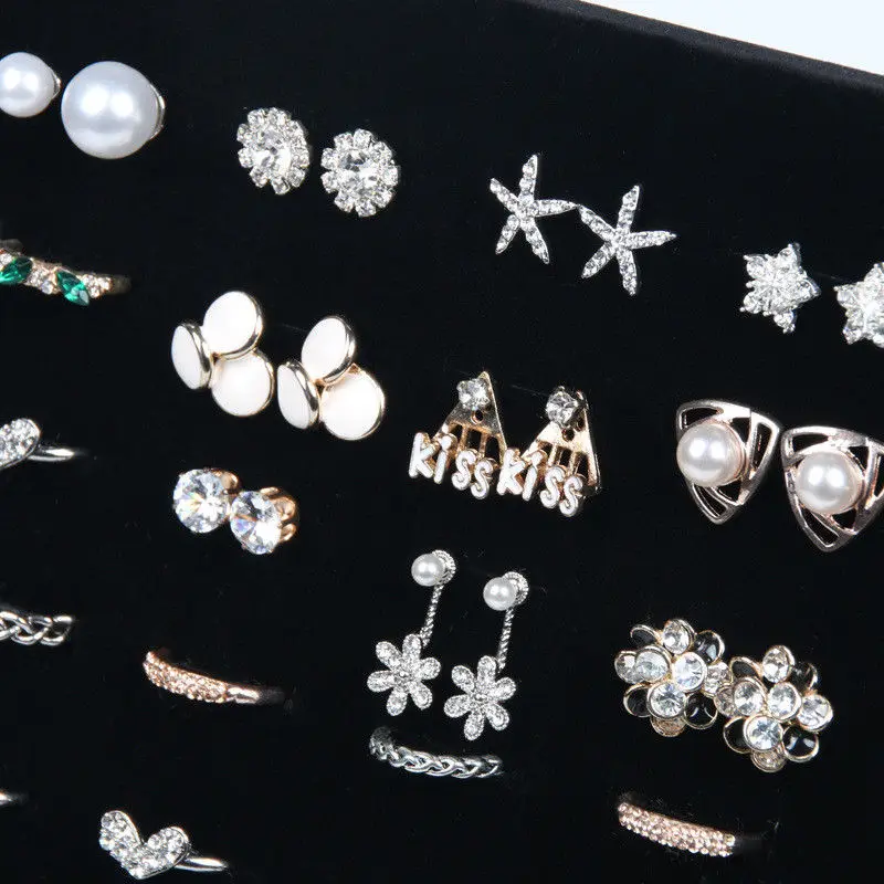 Черный бархатный L образный держатель для кольца на палец подставка ювелирных