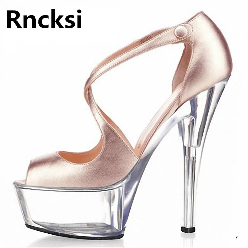 

Rncksi, новинка, женские сексуальные туфли для полюсного танца, свадебной вечеринки, босоножки для ночного клуба, вечеринки, высокий каблук 15 см, танцевальная обувь на платформе