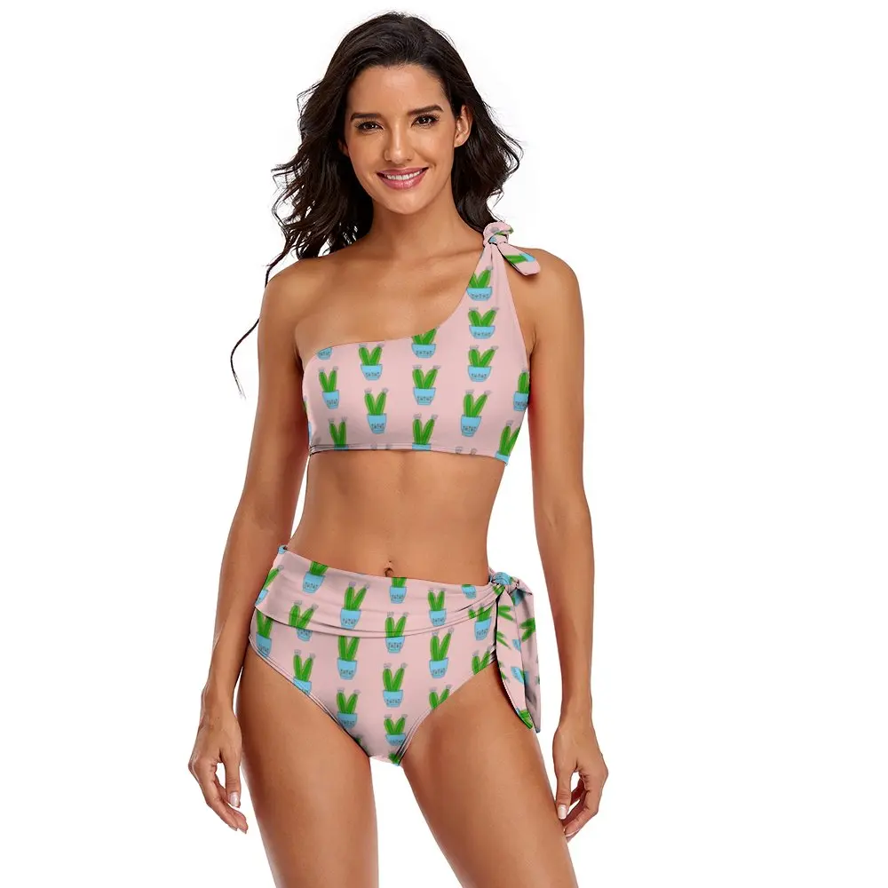 

Cactus Bikini Swimsuit Adjustable Cheap Two Piece Swimwear Teenage Novelty Rave Bathing Suit