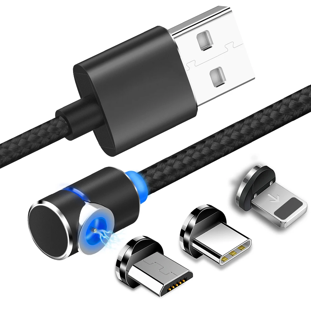 Магнитный usb кабель для зарядки для iPhone, быстрая зарядка, кабель для Android, Магнитный провод для samsung, Micro usb type C, кабель для зарядки, шнур для передачи данных