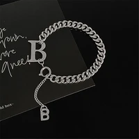 b letter titanium steel bracelet female 2021 new niche design hip hop simple jewelry personalized trend accessories