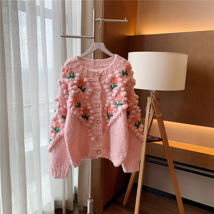 

Juice Snow 2020 Autumn New Sweater Foreign-Style Heavy Industry Three-Dimensional Flower College Wind Pullover Top Women