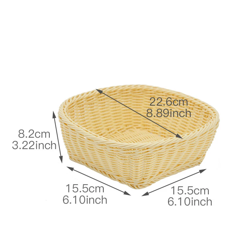 Storage Baskets Handmade Woven Rattan Fruit Basket Drinks Cosmetics Wicker For Kitchen Bathroom | Дом и сад