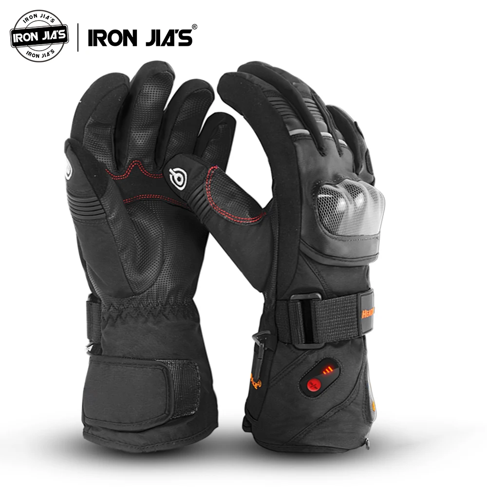 IRON JIA'S зимние мотоциклетные перчатки с подогревом Guantes сенсорный экран на