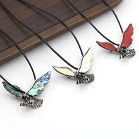fashion eagle shape necklace high quality natural shell alloy pendant necklace for women men glamour jewelry gifts 50x35 mm