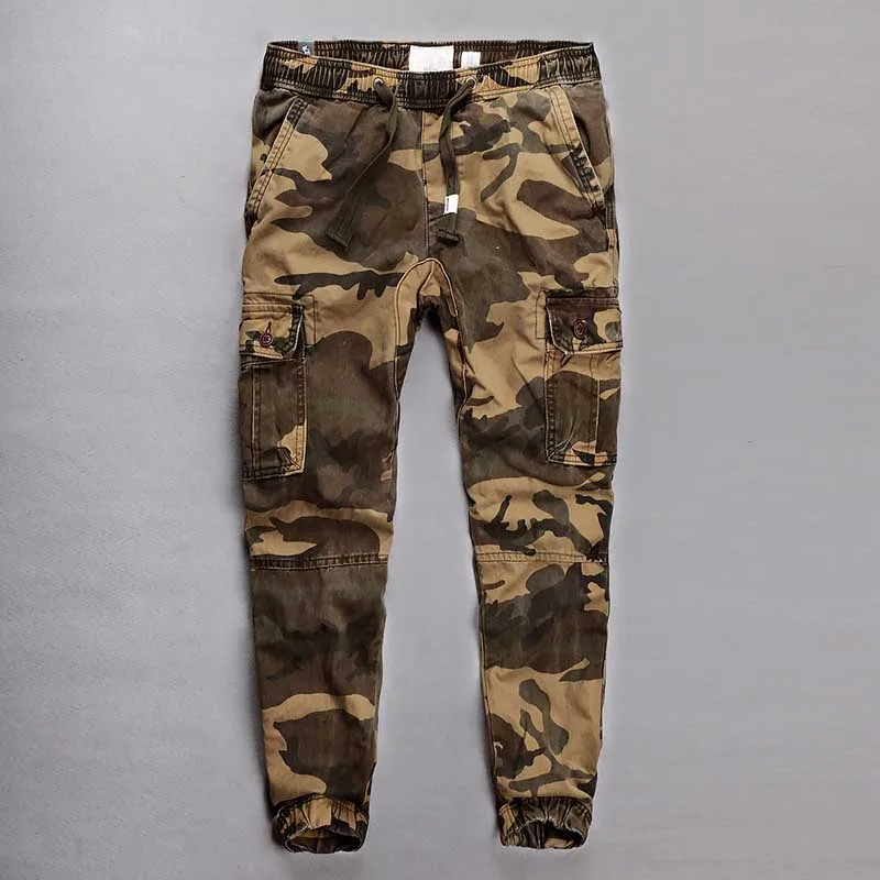 Брюки-карго мужские камуфляжные модные повседневные хлопковые свободные