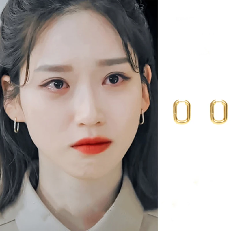 Серьги Lee Ji-ah в Корейском стиле элегантные висячие серьги пентхауса Ким Со Ён 2021 -