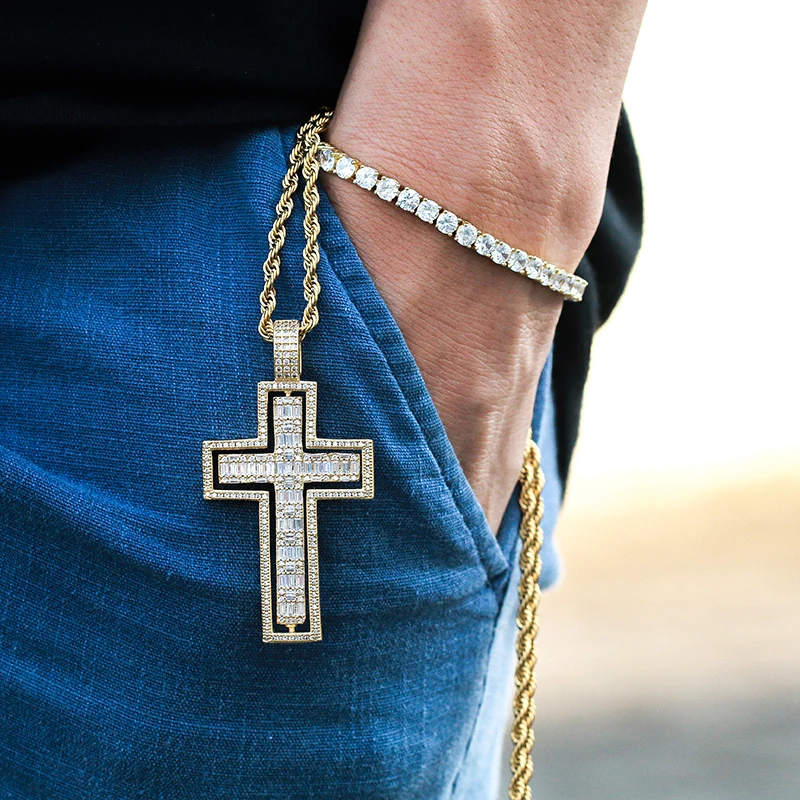 Цепочка с подвеской в виде креста Иисусом стиле хип-хоп | Украшения и аксессуары