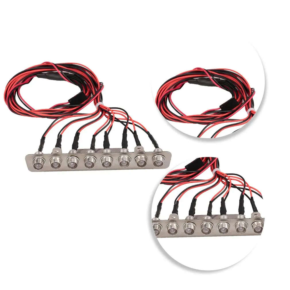

1/7 Short Truck LED Tail Light Metal 8 LEDs Rear Light Bulb Remote Control Car Accessories High Performance Parts