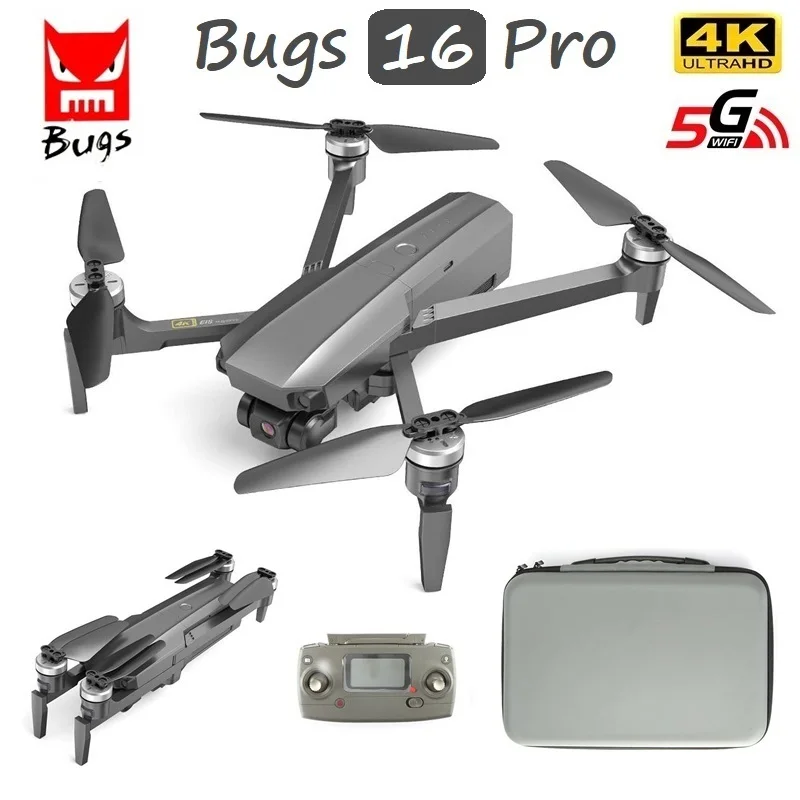 Дрон MJX Bugs 16 PRO B16 Pro с камерой 4K Квадрокоптер трехосевым гиростабилизатором EIS