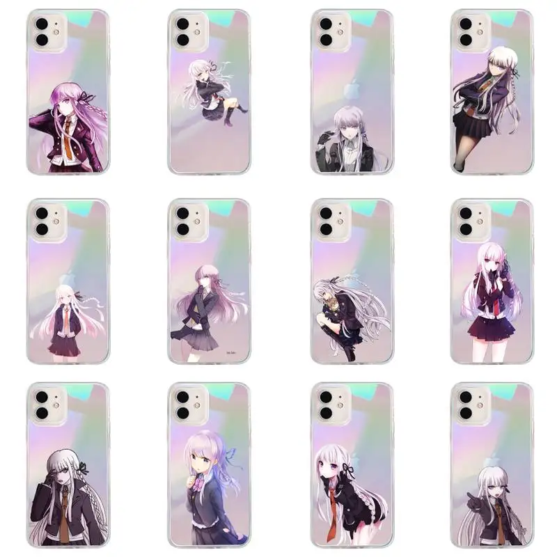 

Danganronpa Phone Case for iPhone huawei P 7 8 9 11 12 10 30 40 S X XS XR MINI Pro Max Plus laser Transparent Glitter