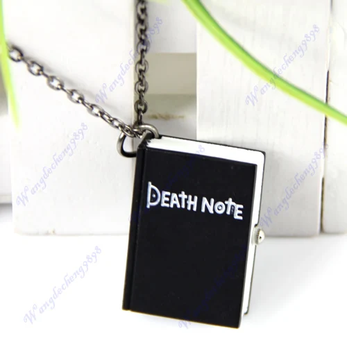 83XC Vintage Unique Bronze Quartz Open Death Note Pendant Necklace Pocket Watch Gift