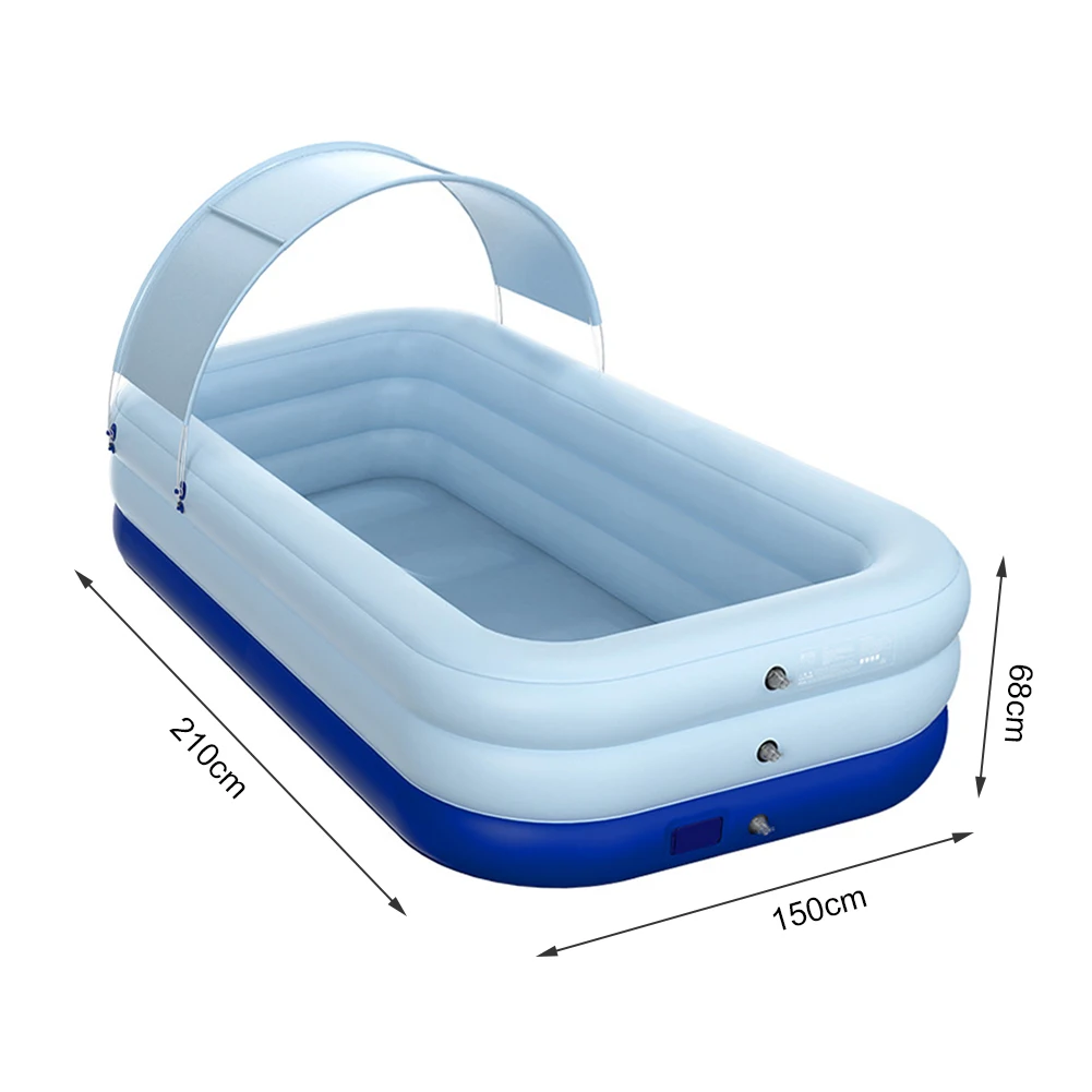 

210CM 3 Layer Automatic Inflatable Swimming Pool Removable Children's Pools Ocean Ball PVC Thick Kid Bath Large pools for family