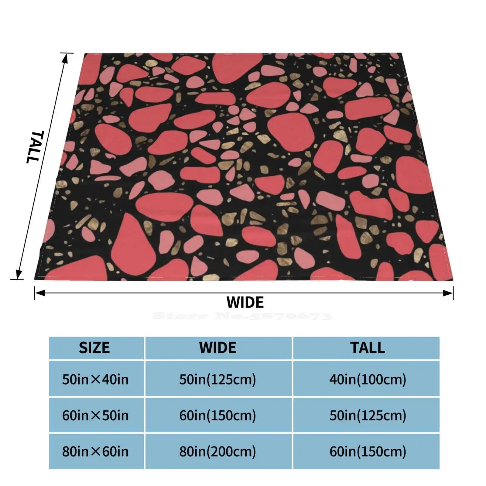 Terrazzo-мозаика-живой коралл и золото на черном низкая цена новый принт новинка