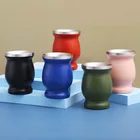 1 Набор 230 мл, набор Bombilla Yerba Mate Gourd, чайная чашка из нержавеющей стали с одной ложкой и кисточкой, теплоизоляция, защита от ожогов