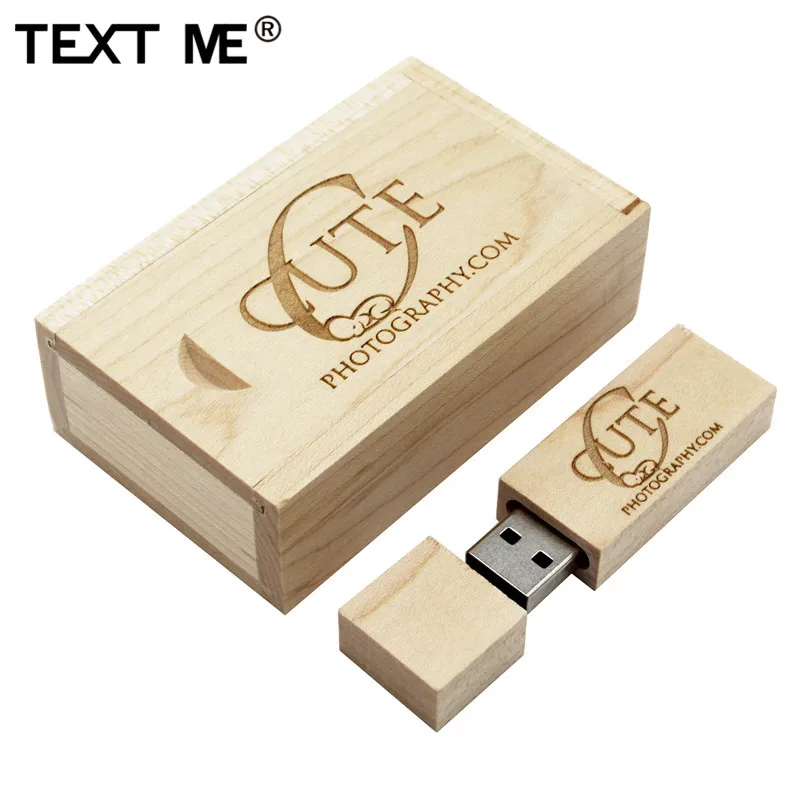 Текстовый я клен деревянный+ коробка логотип usb флэш-накопитель 4 ГБ 8 ГБ 16 ГБ 32 ГБ 64 ГБ usb 2,0 фотография подарок U диск