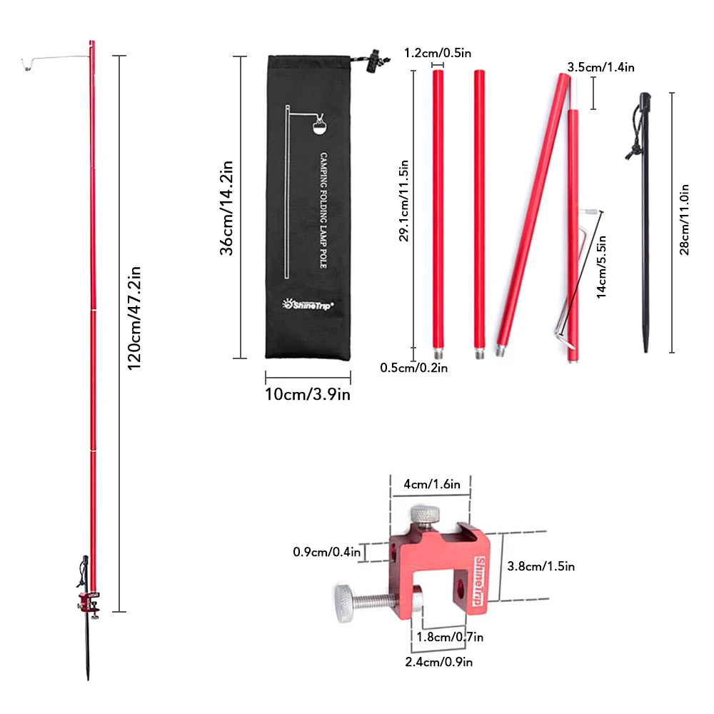Складная алюминиевая лампа для кемпинга ультралегкий Портативный прочный