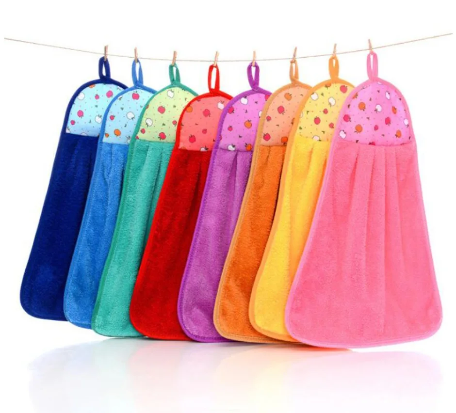 

Coral Velvet Bathroom Supplies Soft Hand Towel Absorbent Cloth Dishcloths Hanging Cloth Kitchen Accessories 30*40cm