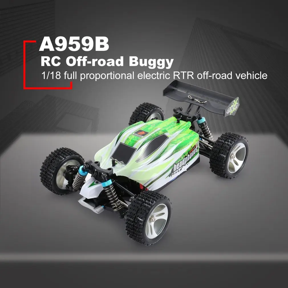 WLtoys A959B 2.4G 1/18 Full Proportional Remote Control 4WD Vehicle 70KM/h High Speed Electric RTR Off-road Buggy RC Car | Игрушки и