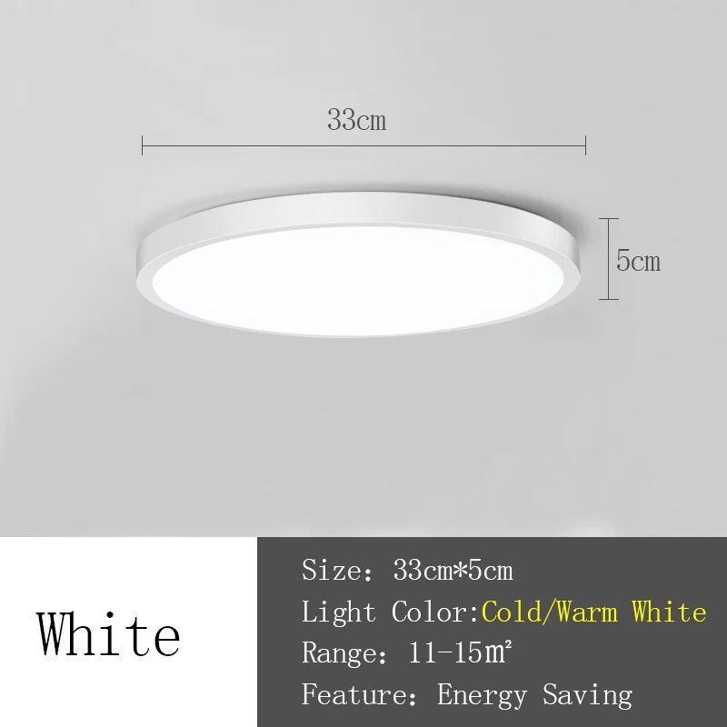 White Cover 33cm Современный светодиодный потолочный светильник, AC165-265V потолочный светильник, круглый подвесной светильник для гостиной, светильник для дома - Цвет корпуса: White Cover 33cm