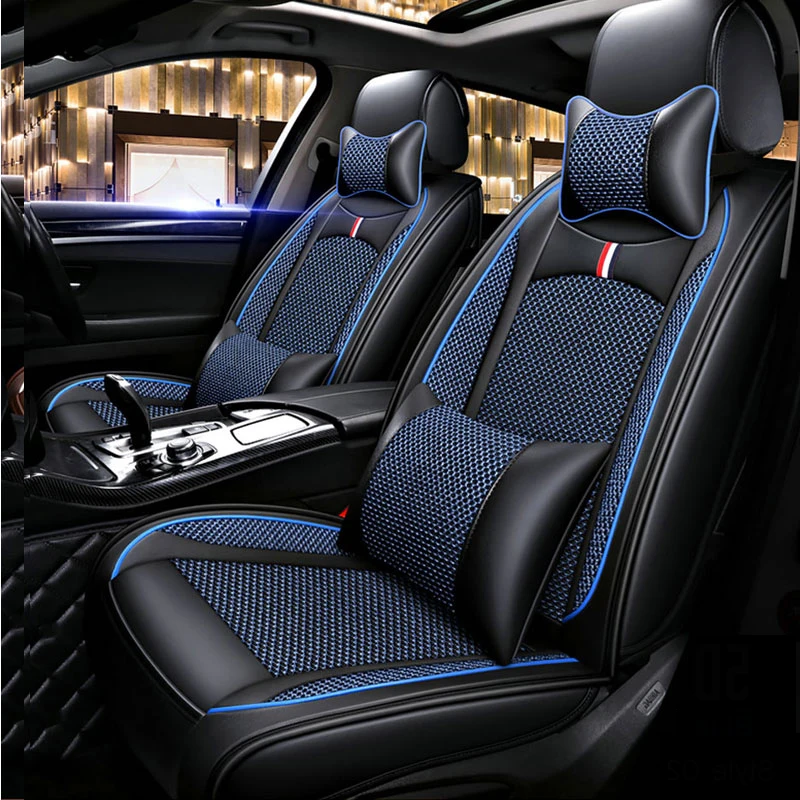 

Universal Summer Ice silk+PU Leather car seat covers For Toyota Corolla Camry Rav4 Auris PriusYalis Avensis SUV auto accessories