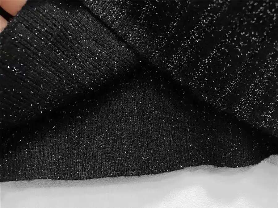 ALPHALMODA Новая мода кружевной фонарь рукав яркий Шелковый вязаный обтягивающий свитер изящный женский милый кружевной свитер Мода Outfi