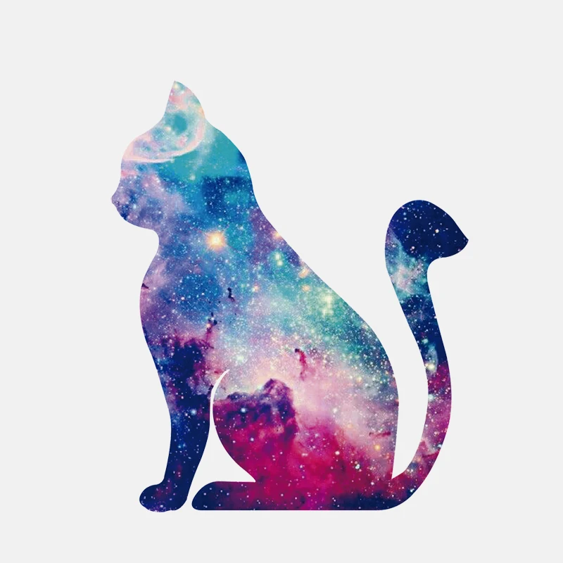 

Stylish Starry Cat Silhouette Car Sticker PVC Decal Stickers Styling Bumper Cover Accessories Window Styling KK 12CM*14CM