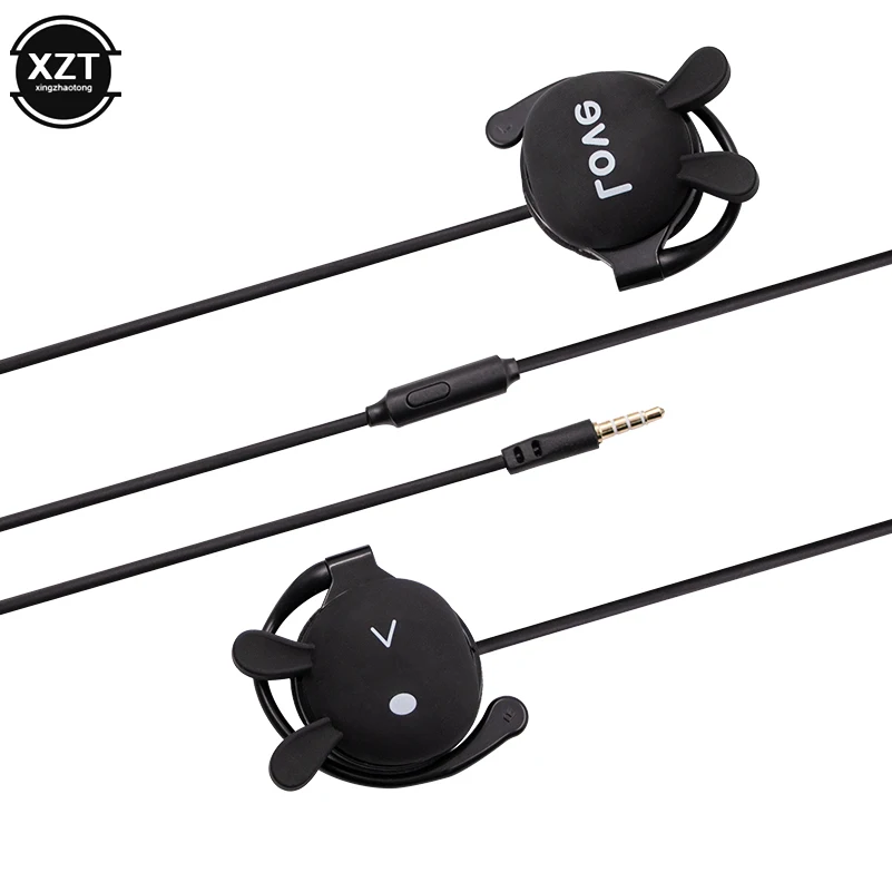 Симпатичные наушники 3,5 мм Кролик Карикатура Электропроводные наушники AUX Стерео с микрофоном Проводные наушники на спортивном крючке для девочек-подарок детям.