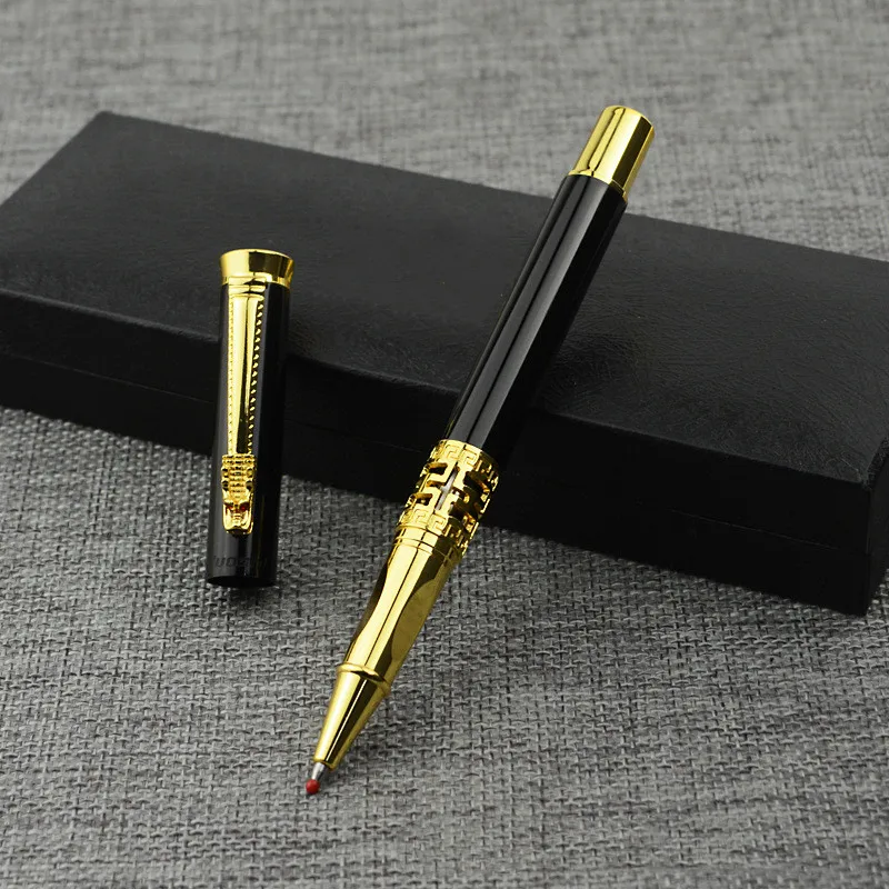 

Luxury Business Office Sign Pen Hollow Metal Ballpoint Pens Student Writing School Rollerball Pen Stationery Supplies 03217