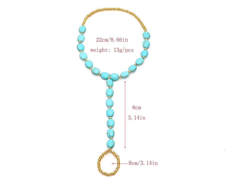 JOUVAL винтажные простые пляжные украшения для ног для женщин каменные бусины ручной работы летний песочный Богемский Браслет На Лодыжку Босиком аксессуары