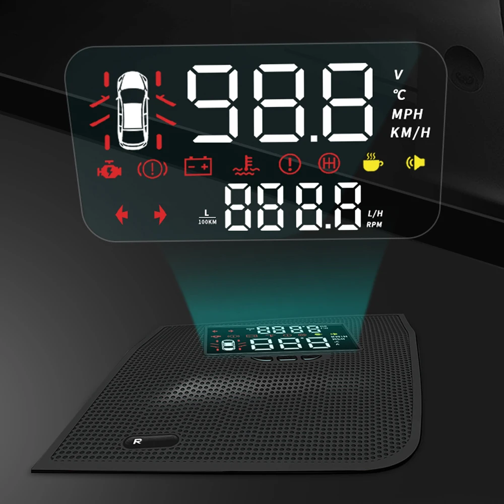 

For Toyota RAV4 XA40 2013-2018 Mirror HUD Auto Car Head Up Display Windshield Glass Projector Security Alarm Overspeed Voltage