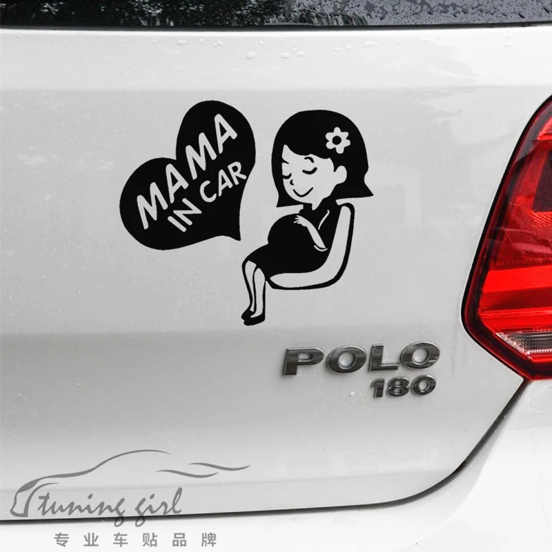 

Car Stickers Mama In Car Pregnant woman Lovely Creative Decals For Trunk Windshiled Auto Tuning Styling Vinyls D40